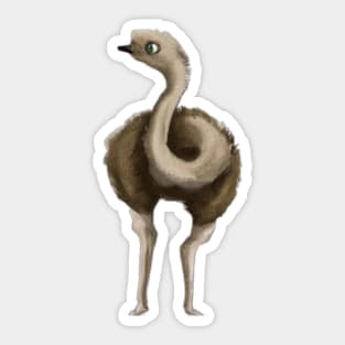 Cute Ostrich Drawing Sticker